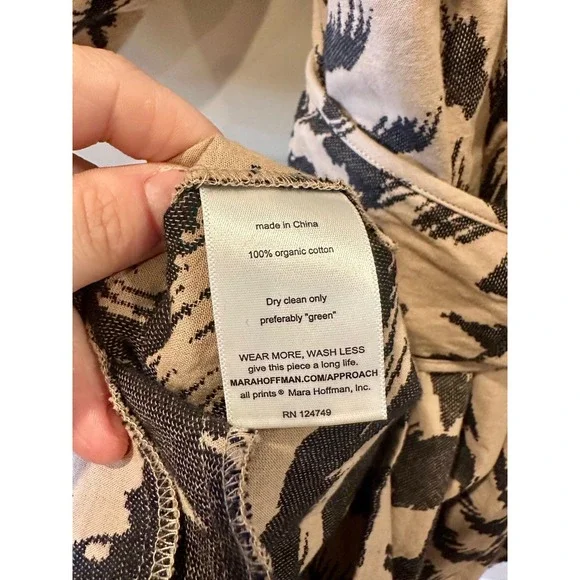 MARA HOFFMAN Swim Coletta Sz S Organic Cotton Wrap Midi Cover Up Jacquard Brown - Picture 4 of 4